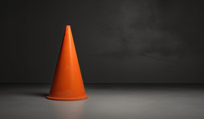 Isolated Orange Traffic Cone With Copyspace - Road Safety Equipment. Generative AI.