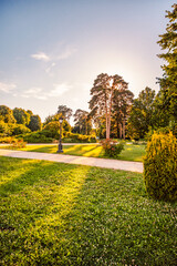 the Festetics Palace is located in the town of Keszthely, Zala, Hungary, near the Lake Balaton....