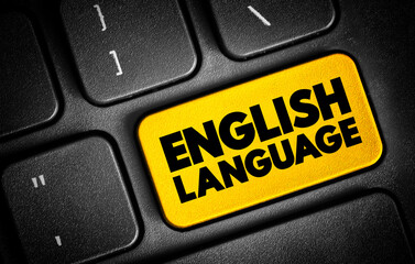 Fototapeta premium English Language text button on keyboard, concept background