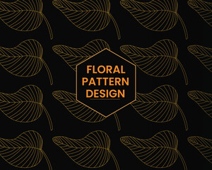 Luxury floral pattern or Elegant astract background in minimalistic linear style.Simple and Minimal Wallpaper Pattern design.