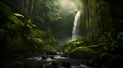 waterfall in the jungle