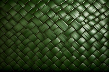 green leather background with wicker pattern create with ia