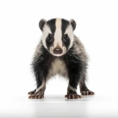 Baby Badger isolated on white (generative AI)