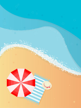 Summer holiday tropical beach background vector, summer season, holiday summer
