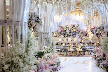 Indonesian outdoor wedding decoration from another customs and culture