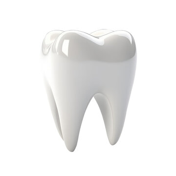 White tooth on transparent background. PNG, ai