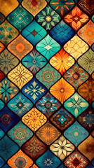 Decorative ceramic tiles. Seamless colorful. Generative AI
