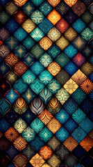 Decorative ceramic tiles. Seamless colorful. Generative AI