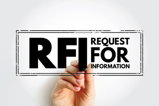 RFI Request For Information - common business process whose purpose is to collect written information about the capabilities of various suppliers, acronym text stamp concept background