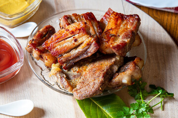 Bacon with mustard