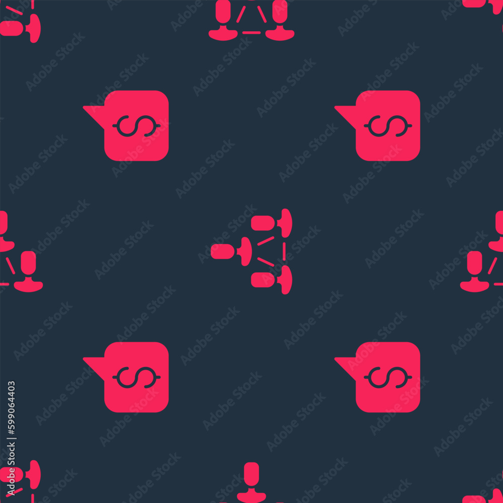Aufkleber set paid support and employee hierarchy on seamless pattern. vector