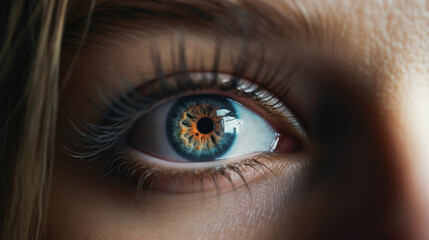 Fototapeta premium Close-up of a beautiful woman's eye. Macro photography.generative ai