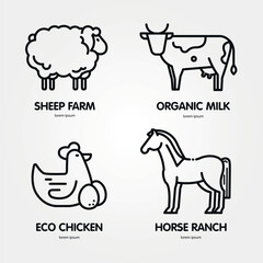 emblem for farming business. Modern business identity for bio products and agricultural industry.