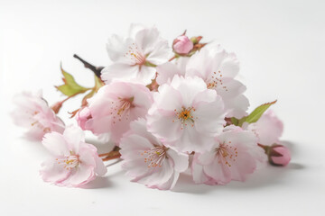 White background, copyspace, watercolor, Cherry Blossom Spring. AI generative
