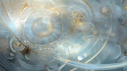 abstract fractal background with circles, AI Generated