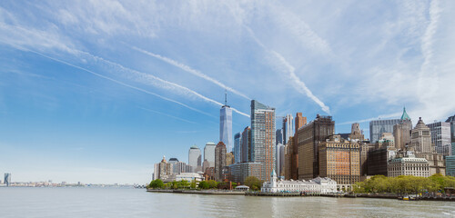 Fototapeta premium New York skyline with world famous One World Tower in USA