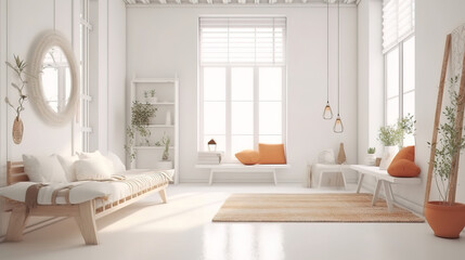 Modern interior design of living room. Generative Ai
