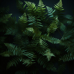 Naklejka na ściany i meble Seamless pattern with fern leaves. Botanical background. colorful illustration, Created using generative AI tools.