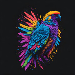 Colorful parrot bird, Generative AI