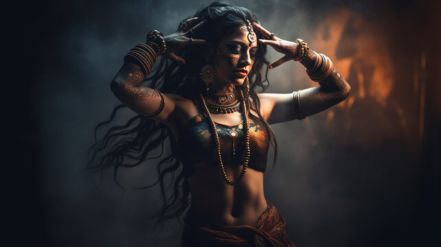 Ancient Indian goddess dancing