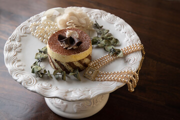 Elegant fancy plated dessert