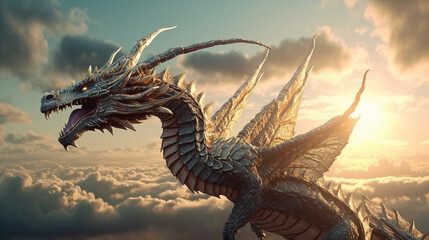 dragon in the sky .generative ai