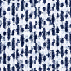 Bleached Effect Variegated Striped Textured Juji Tsunagi Pattern