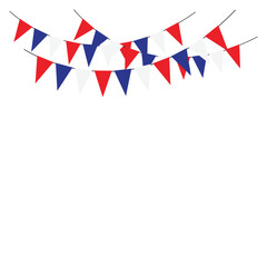 Red white and blue bunting vector on a white background