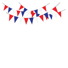 Obraz premium Red white and blue bunting vector on a white background