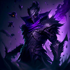 Shadow man purple abstract art