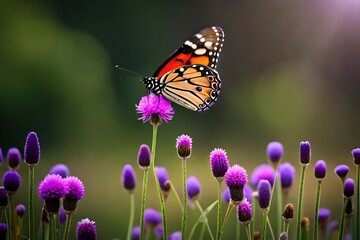 Fototapeta na wymiar butterfly with flowers