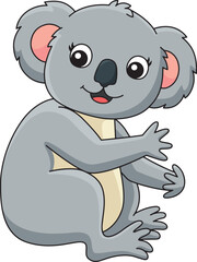 Koala Cartoon Colored Clipart Illustration Generative AI