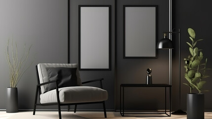 Interior room design with copy space. Generative Ai