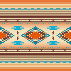 Southwest western design style in a seamless repeat pattern - Vector Illustration
