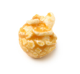 Crispy popcorn on white background