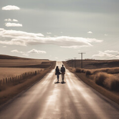 walking on the road