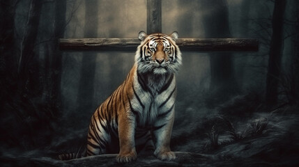 Tiger in the jungle .generative ai