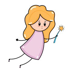 Isolated cute fairy cartoon kawaii Vector illustration