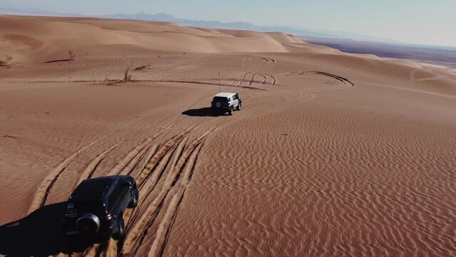 footage of an off-road vehicle trip in the Desert