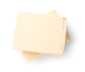 Processed cheese isolated on white background