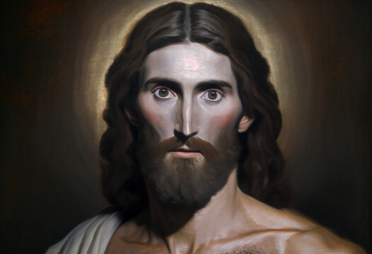 Jesus in oil painting style, generative AI