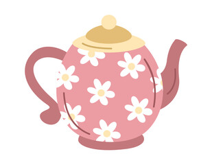 Floral pink teapot