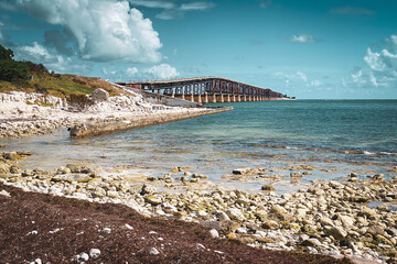 Western end of derelict Bahia Honda Railroad Bridge.