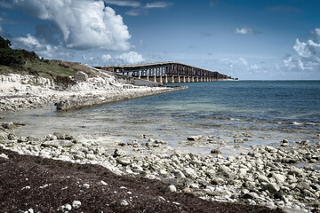 Western end of derelict Bahia Honda Railroad Bridge.
