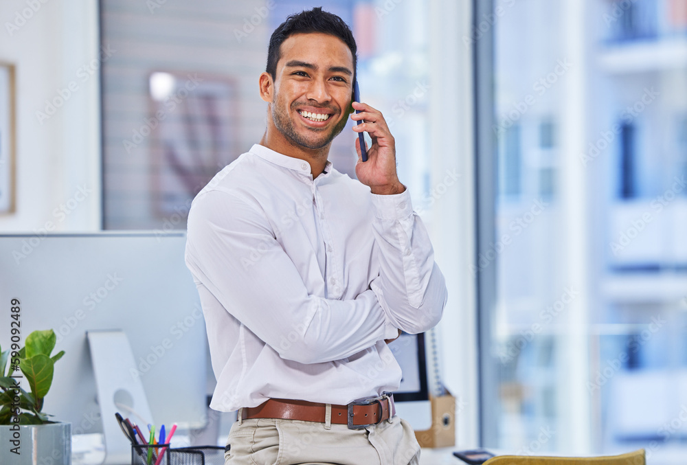 Poster whatever you do, make sure it makes you happy. a businessman talking on his cellphone while standing
