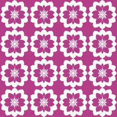 Detailed and vibrant pattern of pink and white flowers on neon background creates unique and fresh design.
