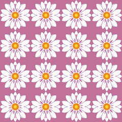 Bright and flowery pastel pink seamless floral pattern with detailed daisy motifs to add charming touch.