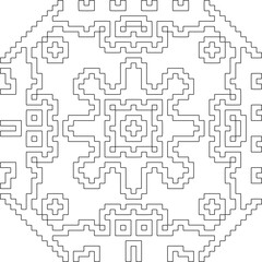 Geometric pattern of lines.  Black and white pattern for web page, textures, card, poster, fabric, textile.