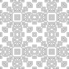 Geometric pattern of lines.  Black and white pattern for web page, textures, card, poster, fabric, textile.