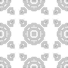 Geometric pattern of lines.  Black and white pattern for web page, textures, card, poster, fabric, textile.